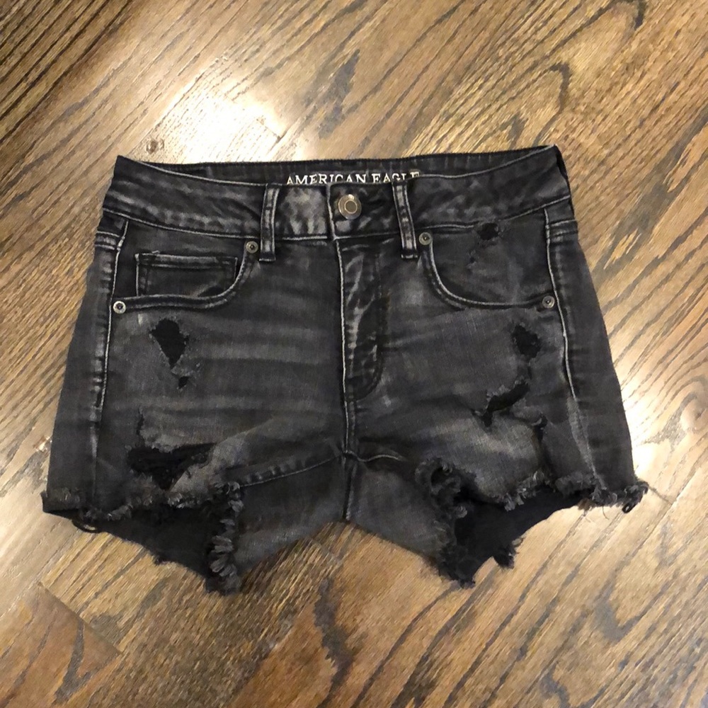 Black washed Jean shorts